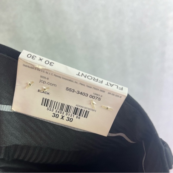 J.ferrar Dress pants Mens 30×30 Black Slim Slacks Flat front - Picture 4 of 4